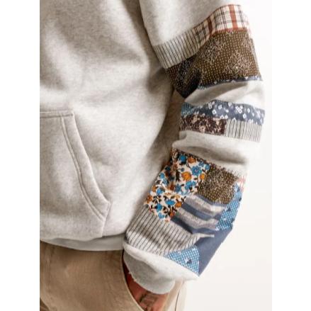 Women's Patchwork Quilted Hoodie - Casual Viral Pullover Hooded Sweatshirt
