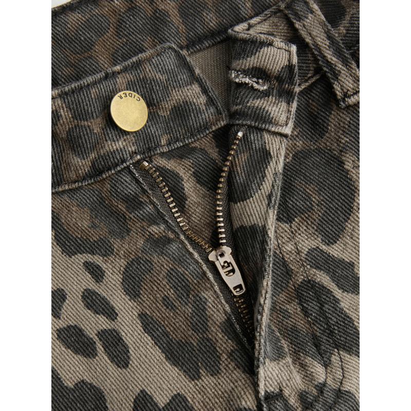 Cider [size 0-24] Cider Denim Low Rise Leopard Barrel-leg Jeans