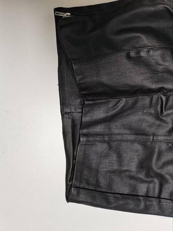 Women's Solid Color PU Leather Pants, Fashion Casual Comfy Skinny Pants for Daily Outdoor Wear, Ladies Bottoms for All Seasons