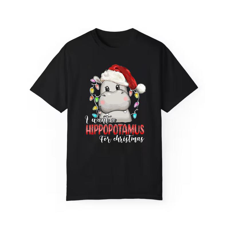 I Want A Hippopotamus For Christmas Shirt, Hippo Christmas Lights Shirt, Xmas Party Shirt, Family Christmas, Gift For Christmas.